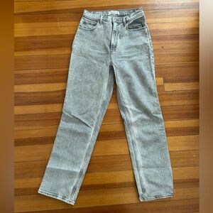 Abercrombie & Fitch Gray 90s Ultra High Rise Straight Leg Jeans